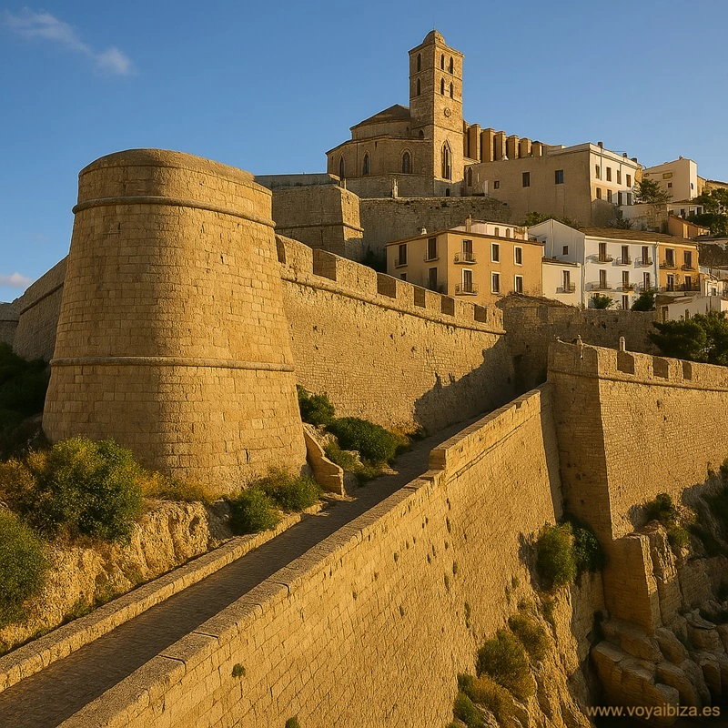 Vista de las murallas de Ibiza (Eivissa)