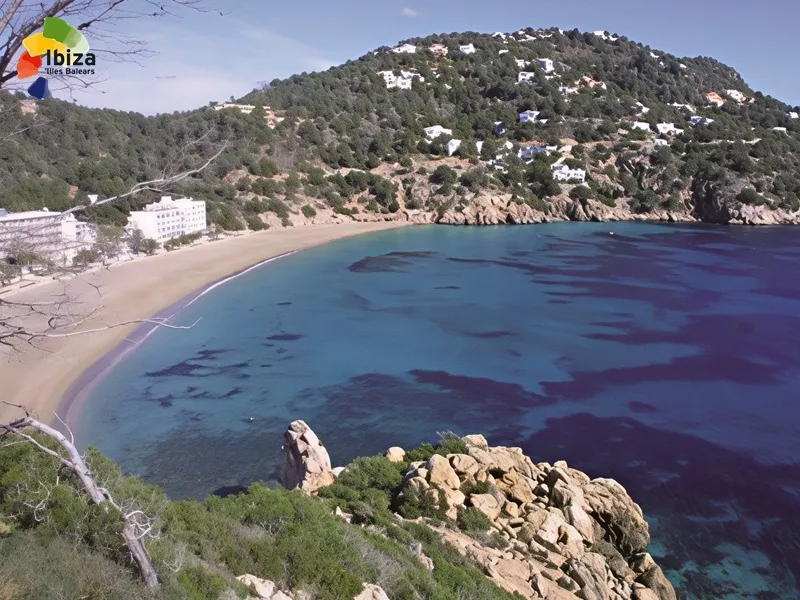 Cala San Vicente (Cala de Sant Vicent), Sant Joan de Labritja, IBIZA (Eivissa): Vista superior