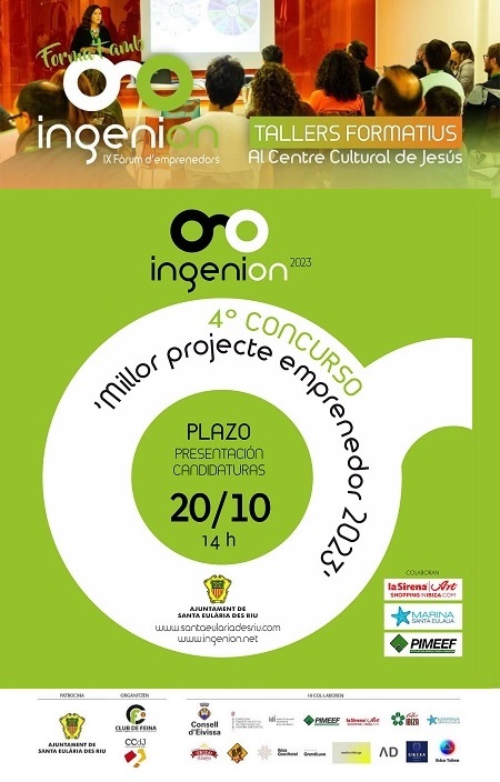 INGENION 2023 IBIZA: Talleres formativos gratuitos. Concurso 'Millor Projecte Emprenedor 2023'