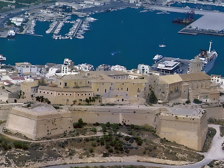 Vista aérea del Castillo de Ibiza