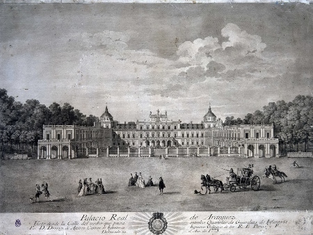 Imagen de la época del Palacio Real de Aranjuez, Madrid
