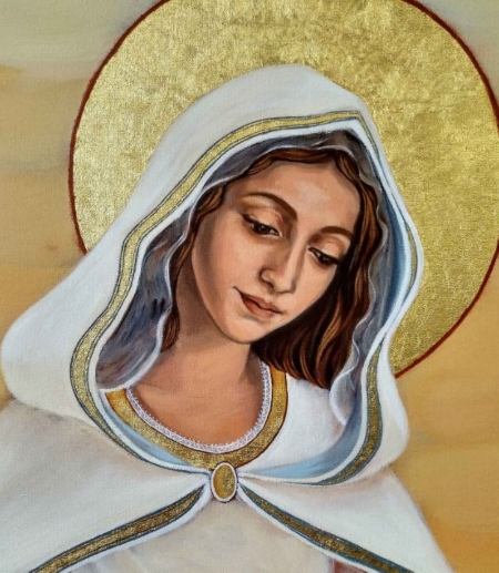 Imagen de la Virgen en el Retablo