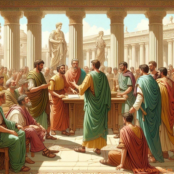 Romanos en biza: Senadores conversando