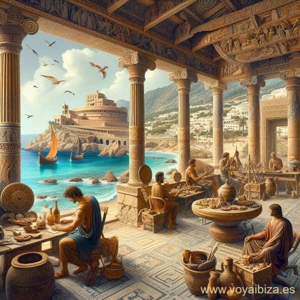 Romanos en Ibiza: Talleres y trabajos