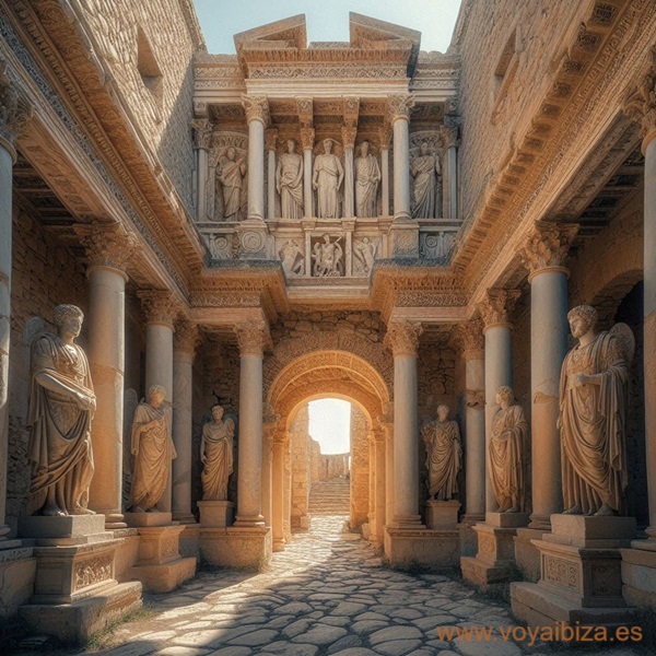 Romanos en Ibiza: Columnas y esculturas