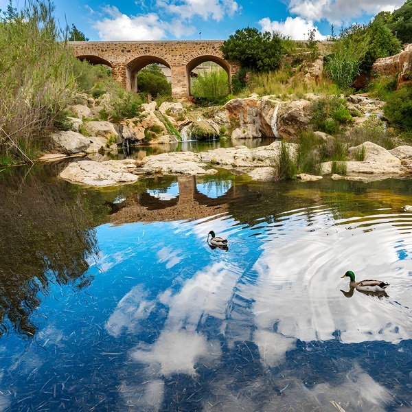 Vista del puente del Río de Santa Eulalia